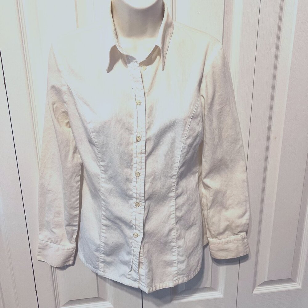 Guess Collection-Women's Long Sleeve Button Up Fitted Blouse-Size Small-Collar - Picture 2 of 12